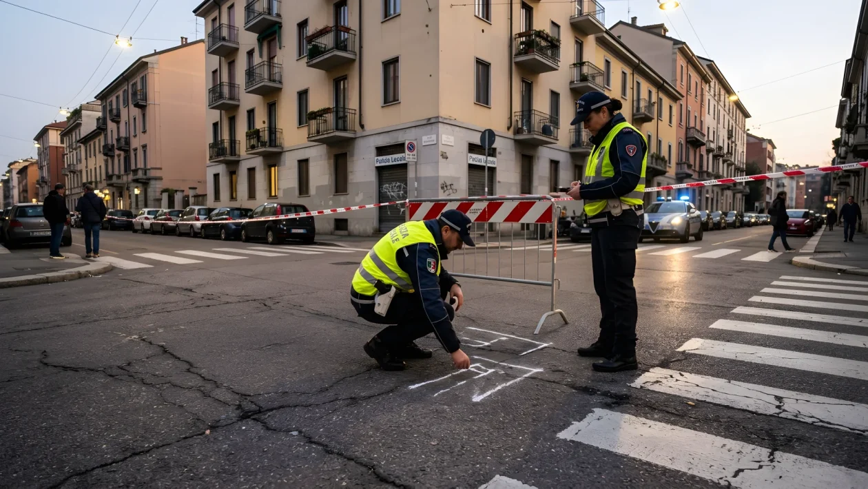 Mezzi di soccorso del 118 fermi sul luogo di un incidente stradale a Milano