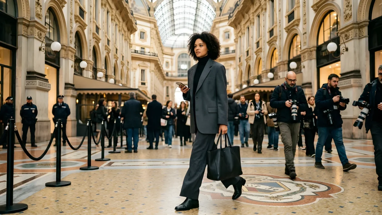 Galleria Vittorio Emanuele II a Milano durante la Fashion Week