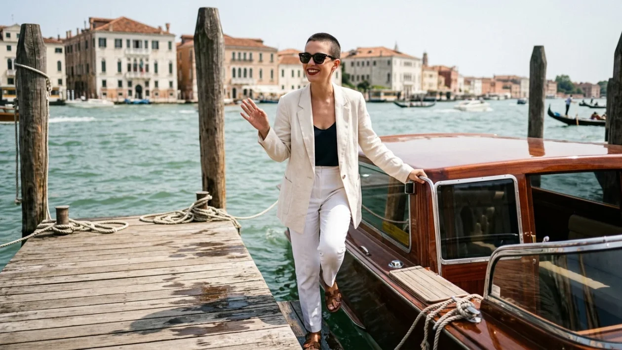 Natalia Paragoni all'arrivo alla Mostra del Cinema di Venezia
