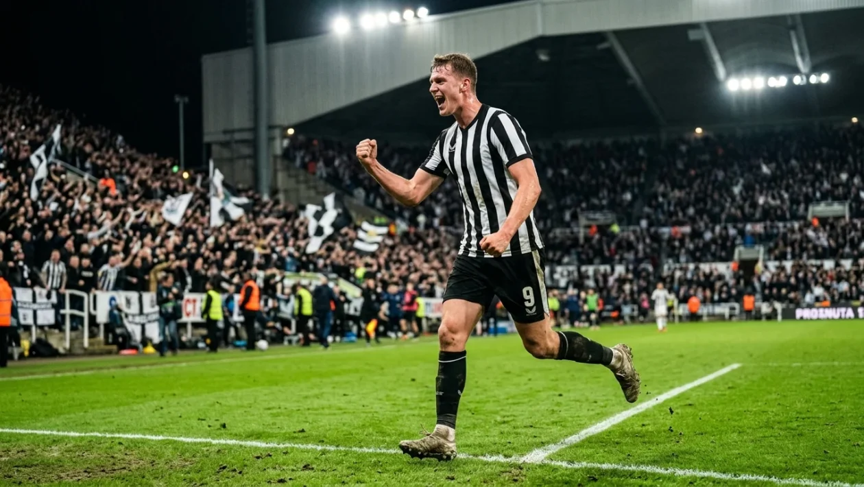 Nick Woltemade esulta dopo il gol su calcio di rigore con la maglia della Juventus contro il NEC