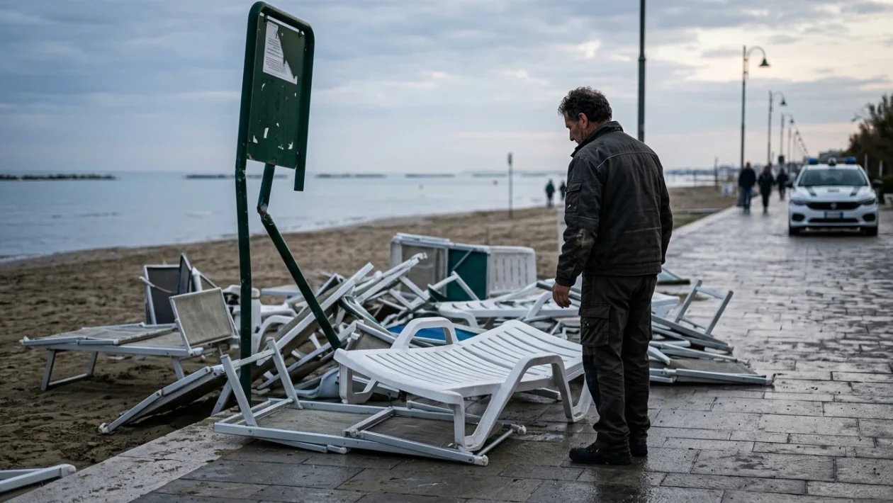 Momenti di agitazione sul lungomare Nazario Sauro a Pesaro