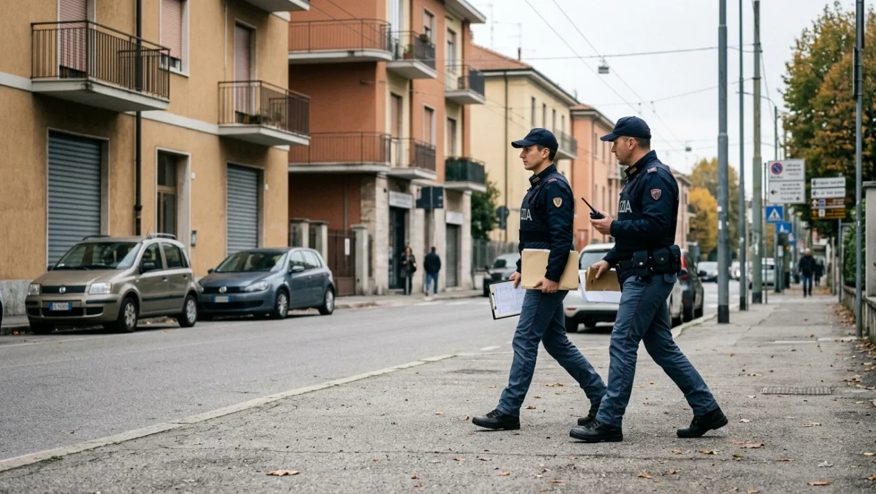 La vittima Nicola Musiani e i rilievi dei carabinieri sul luogo del pestaggio