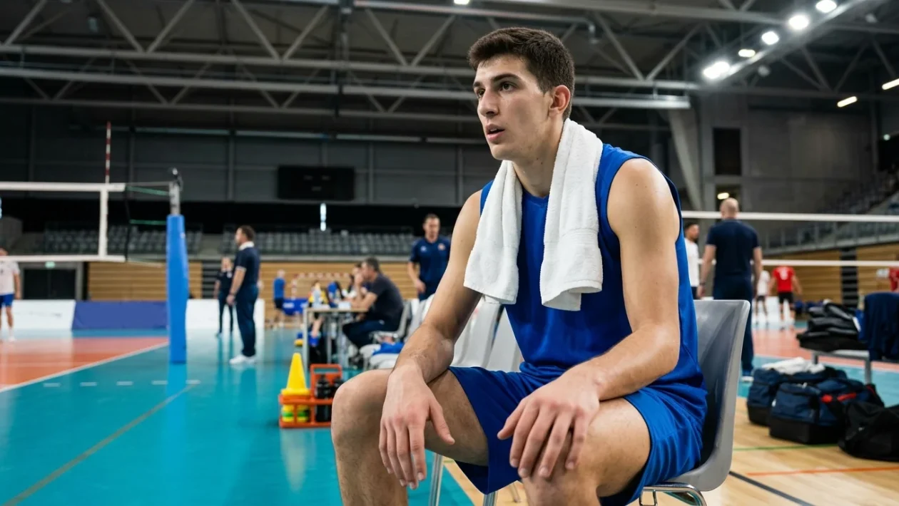 Pardo Mati esulta sottorete durante una partita della Nazionale italiana di volley