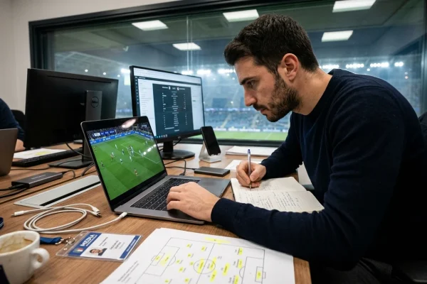 Fase di gioco durante un match del campionato di calcio italiano
