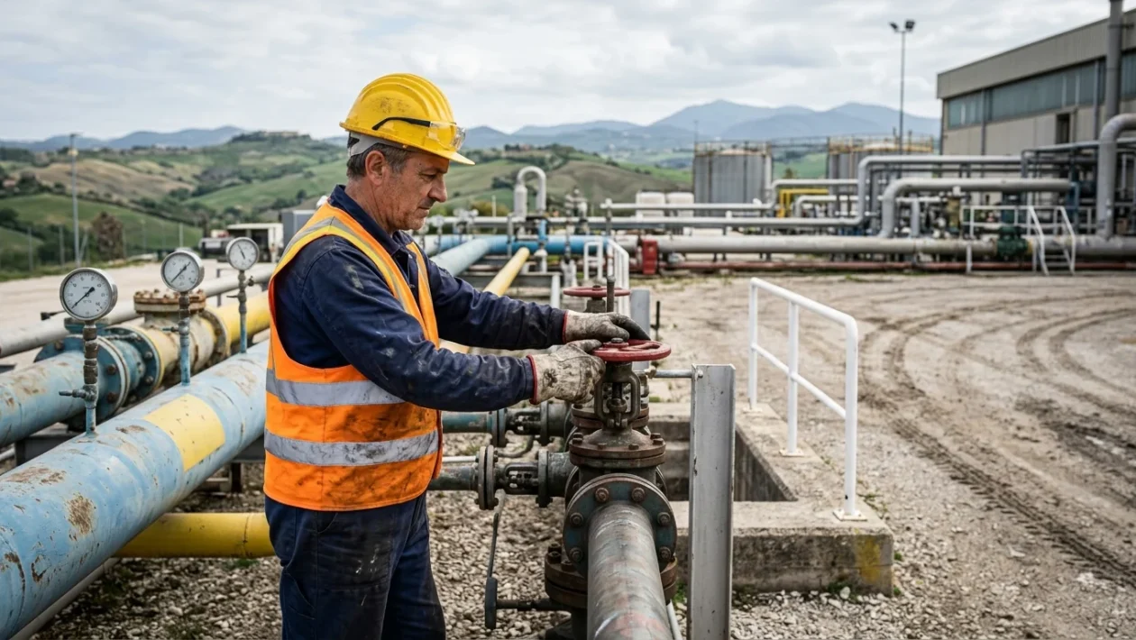Impianto di estrazione petrolifera a Tempa Rossa in Basilicata