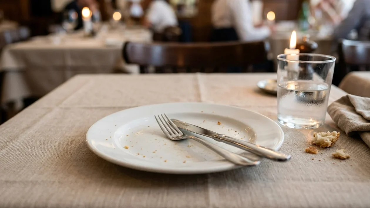Posate sul piatto al ristorante posizionate secondo il galateo