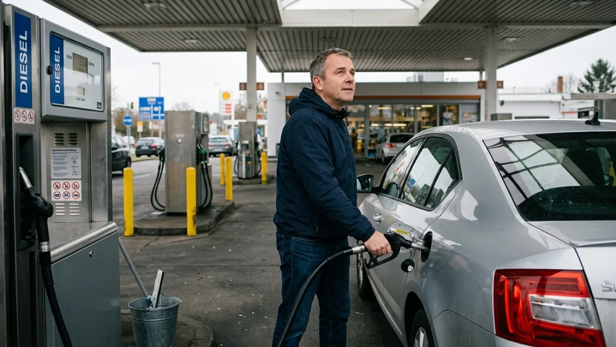 Colonnina self service per il rifornimento di gasolio presso una stazione di carburanti