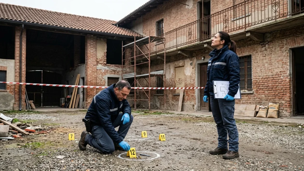 Rilievi dei carabinieri e indagini della Procura di Asti nel cortile della cascina