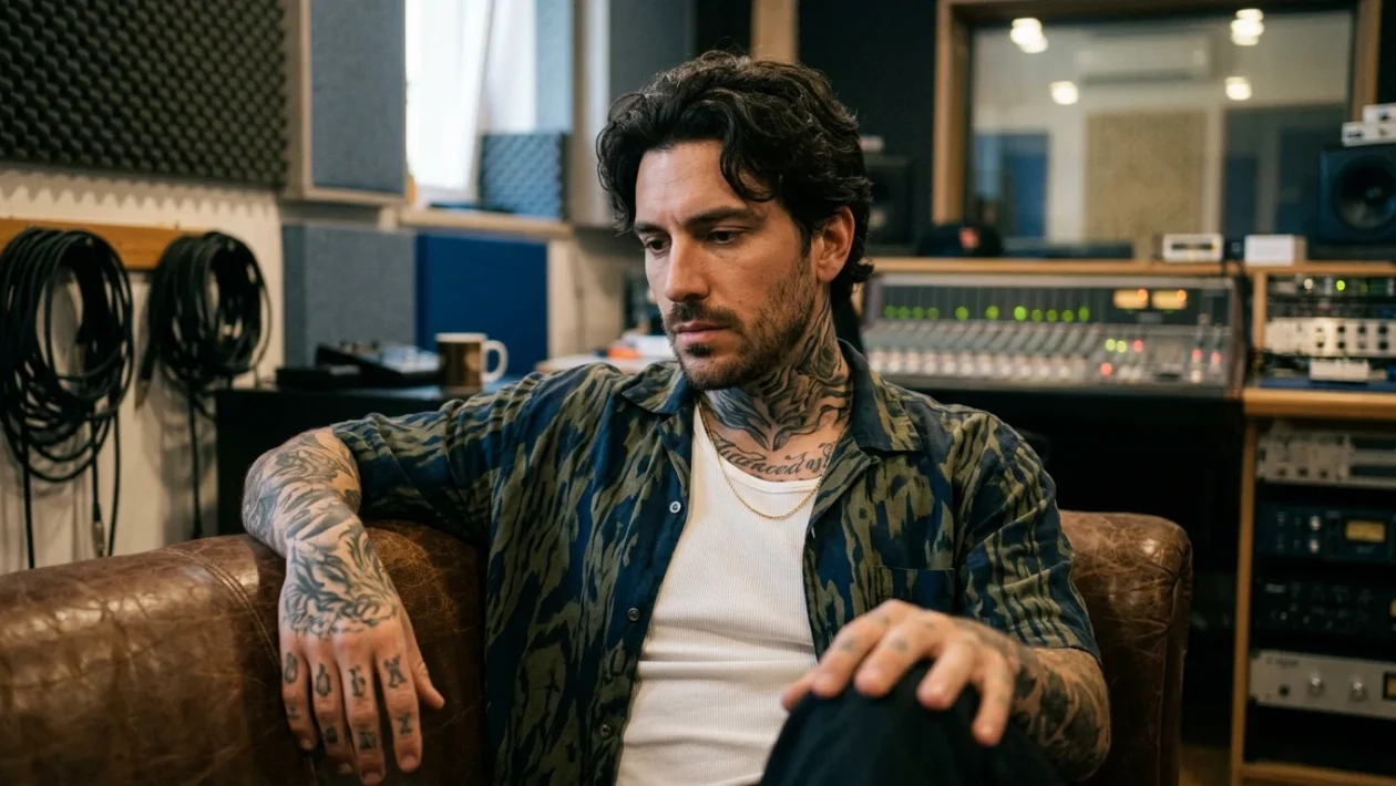 Primo piano del rapper Tony Effe