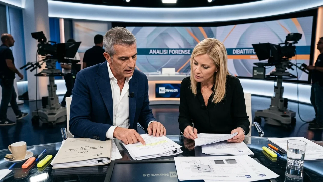 Studio televisivo della trasmissione giornalistica Quarto Grado su Rete 4
