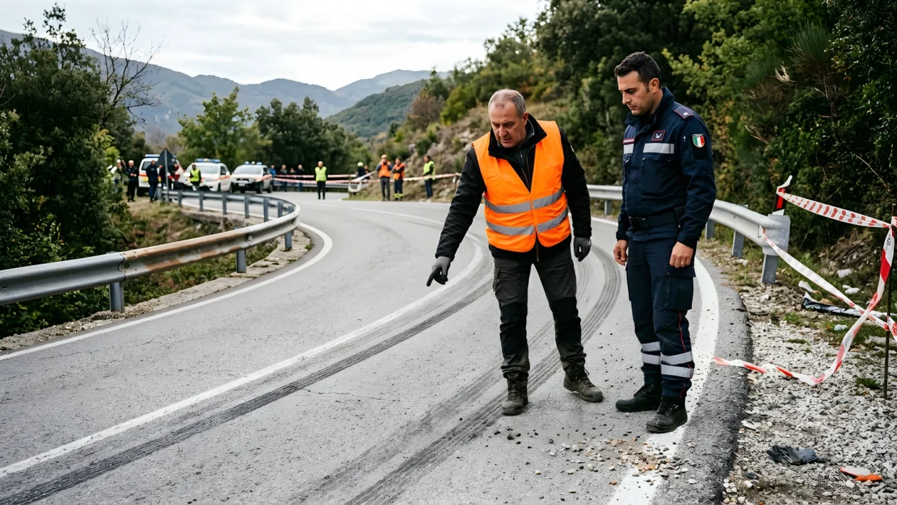 Auto da competizione ferma a bordo tracciato durante una gara di rally