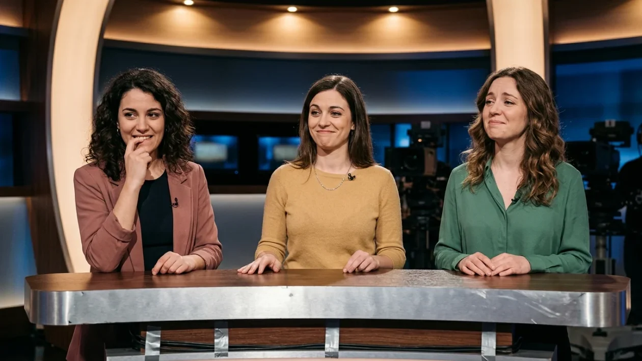 Pino Insegno nello studio televisivo di Reazione a Catena