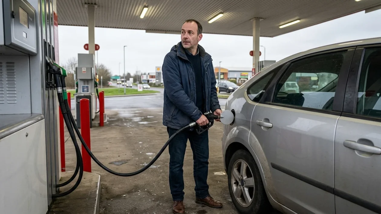 Erogatori di carburante diesel e benzina presso una stazione di servizio