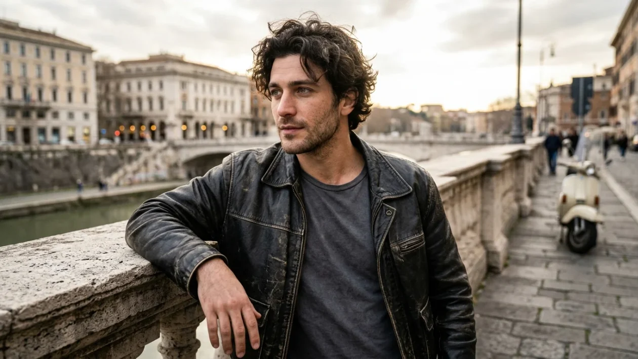 Riccardo Scamarcio durante una presentazione cinematografica