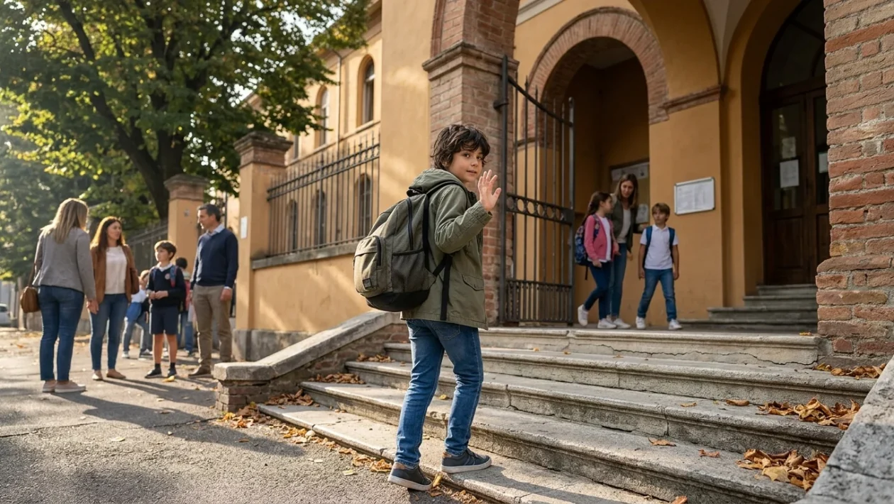 Studenti che tornano in aula per l'inizio dell'anno scolastico