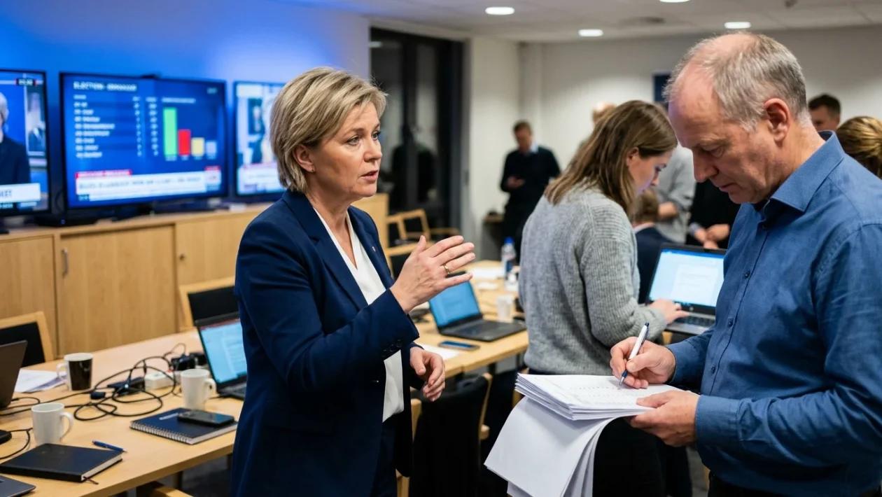 Il parlamento svedese Riksdag a Stoccolma durante lo spoglio elettorale