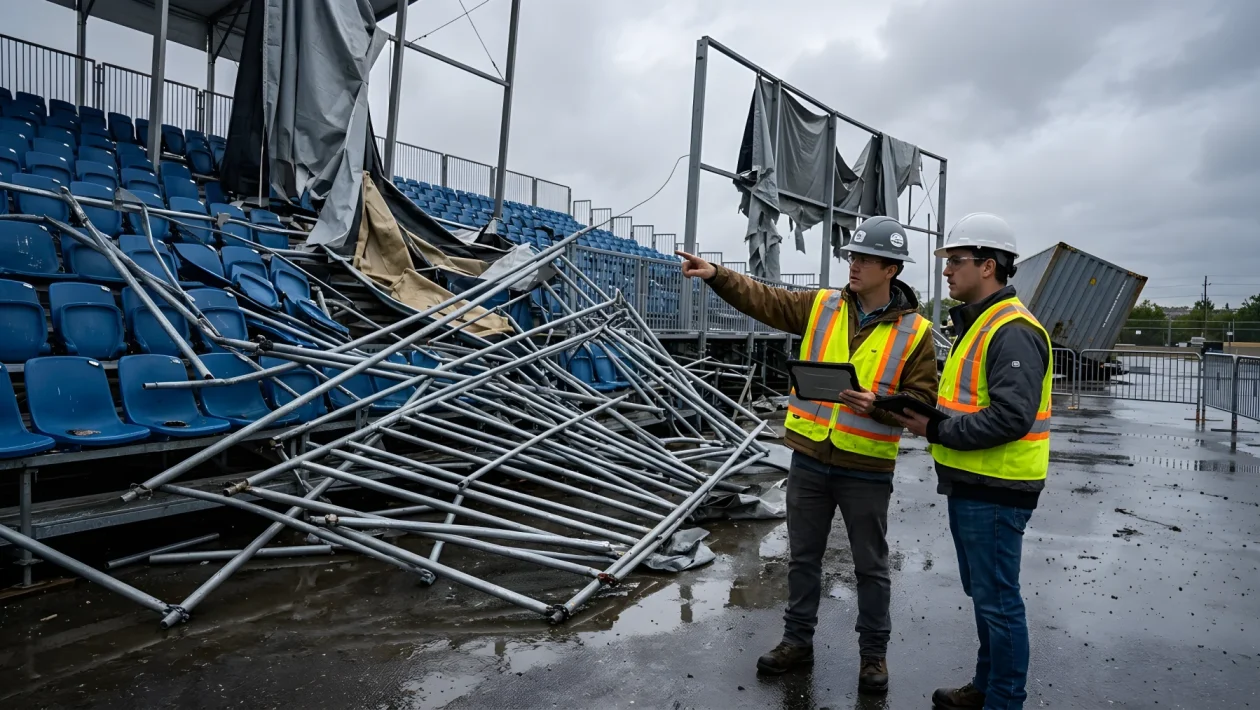 Danni strutturali alle tribune del Rogers Stadium a Toronto