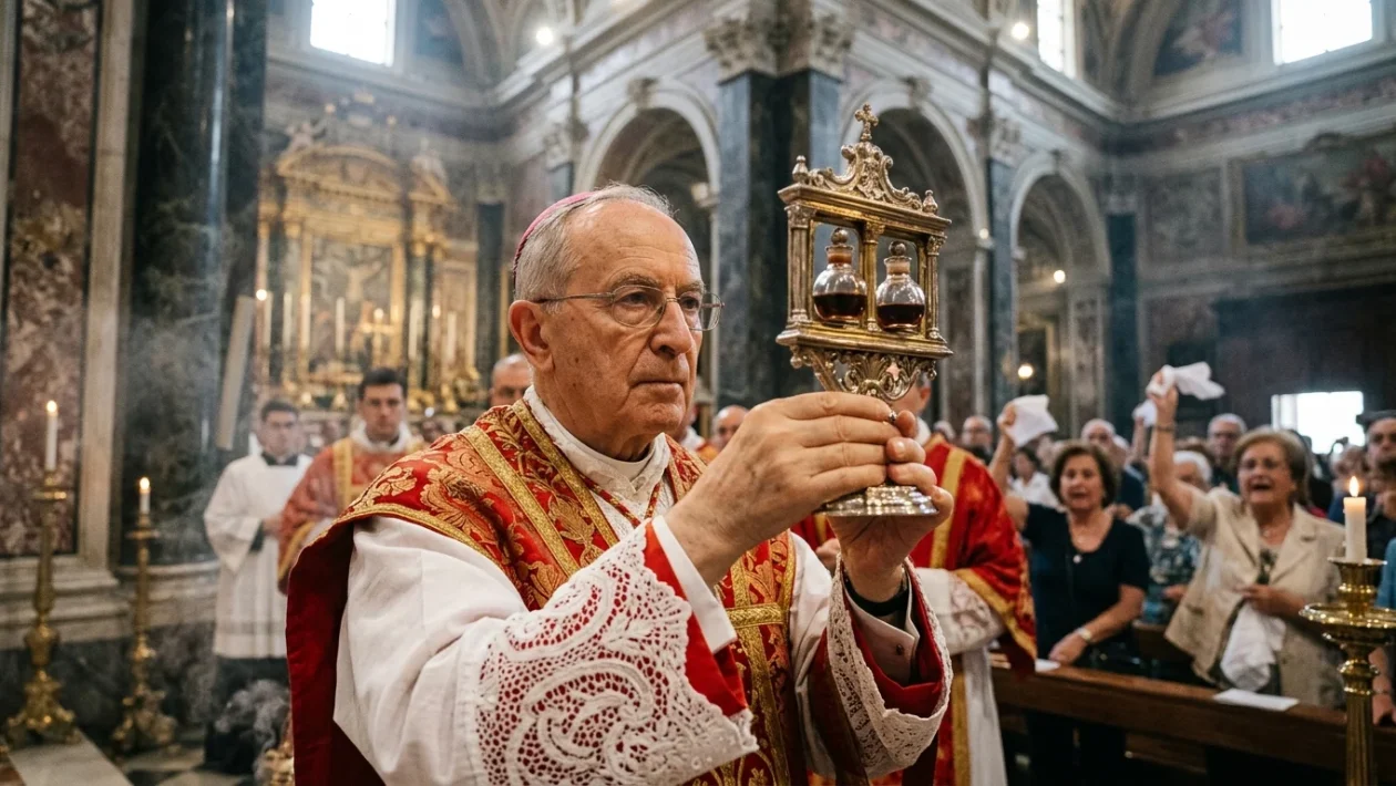 Ostensione dell'ampolla con il sangue liquefatto di San Gennaro nel Duomo di Napoli