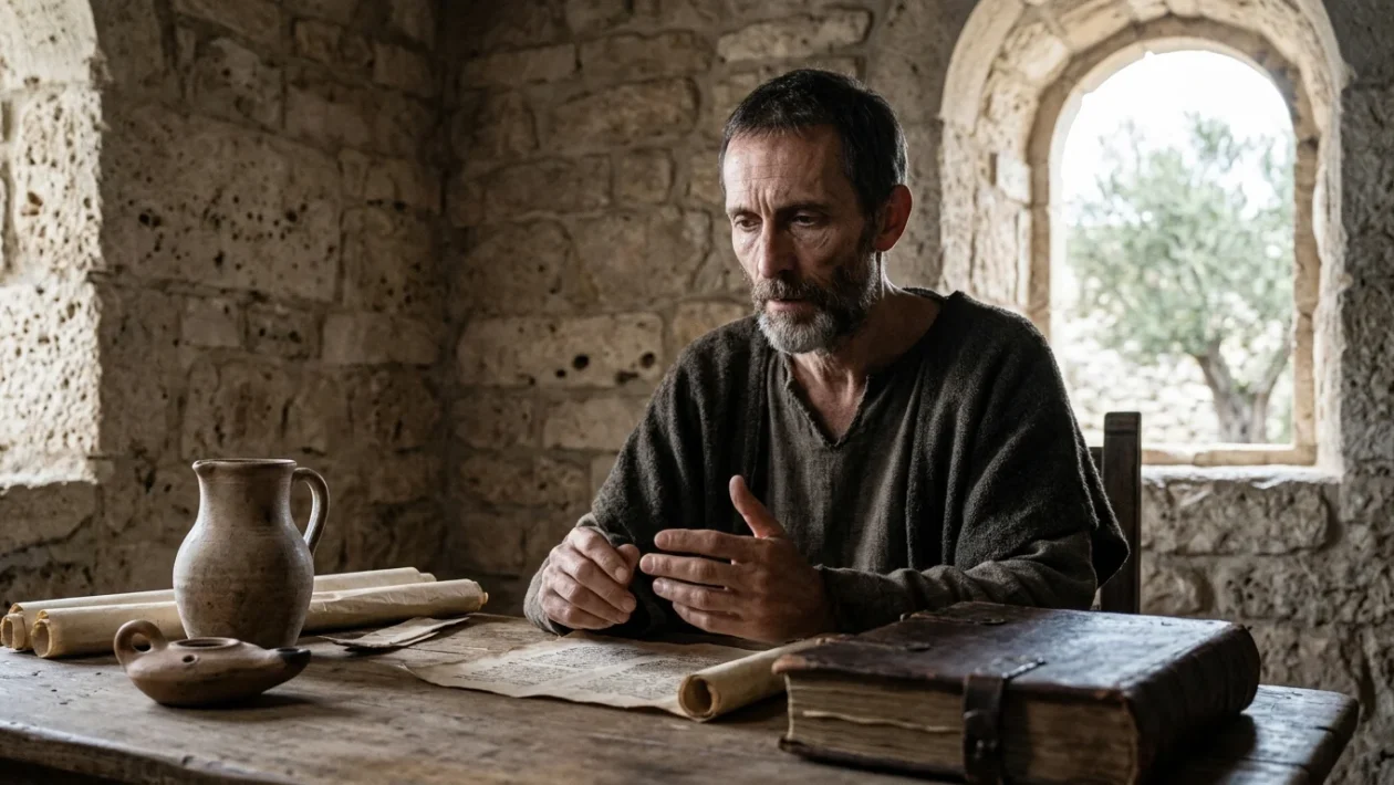 Rappresentazione artistica tradizionale di San Giovanni Crisostomo in abiti vescovili