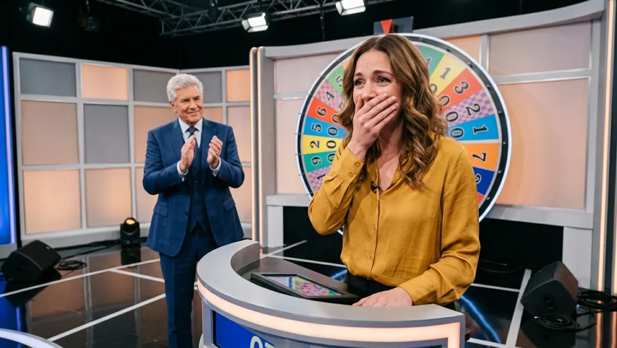 Gerry Scotti e Samira Lui nello studio de La Ruota della Fortuna