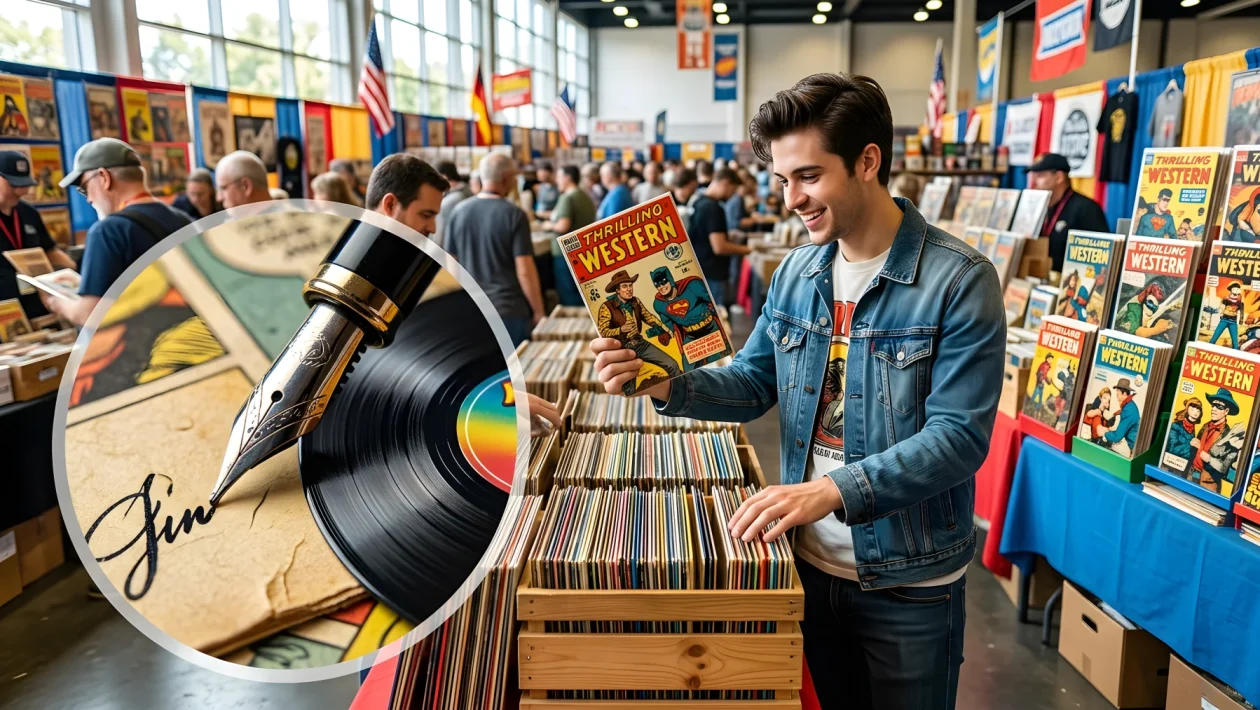 Stand espositivi della fiera del collezionismo Fumetti e Dischi a Scandicci