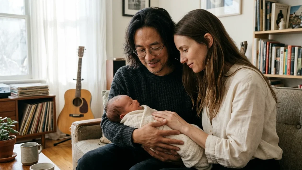 John Lennon con il piccolo Sean Ono Lennon e Yoko Ono