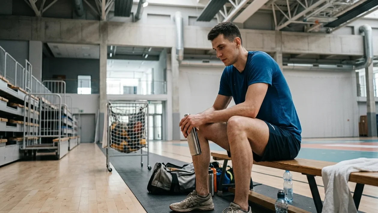 Simone Giannelli durante una partita della nazionale italiana di pallavolo