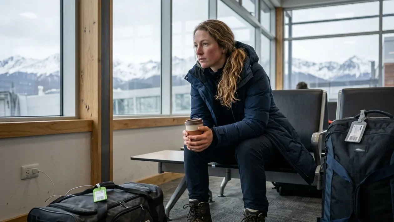 Sofia Goggia durante la preparazione atletica sulla neve