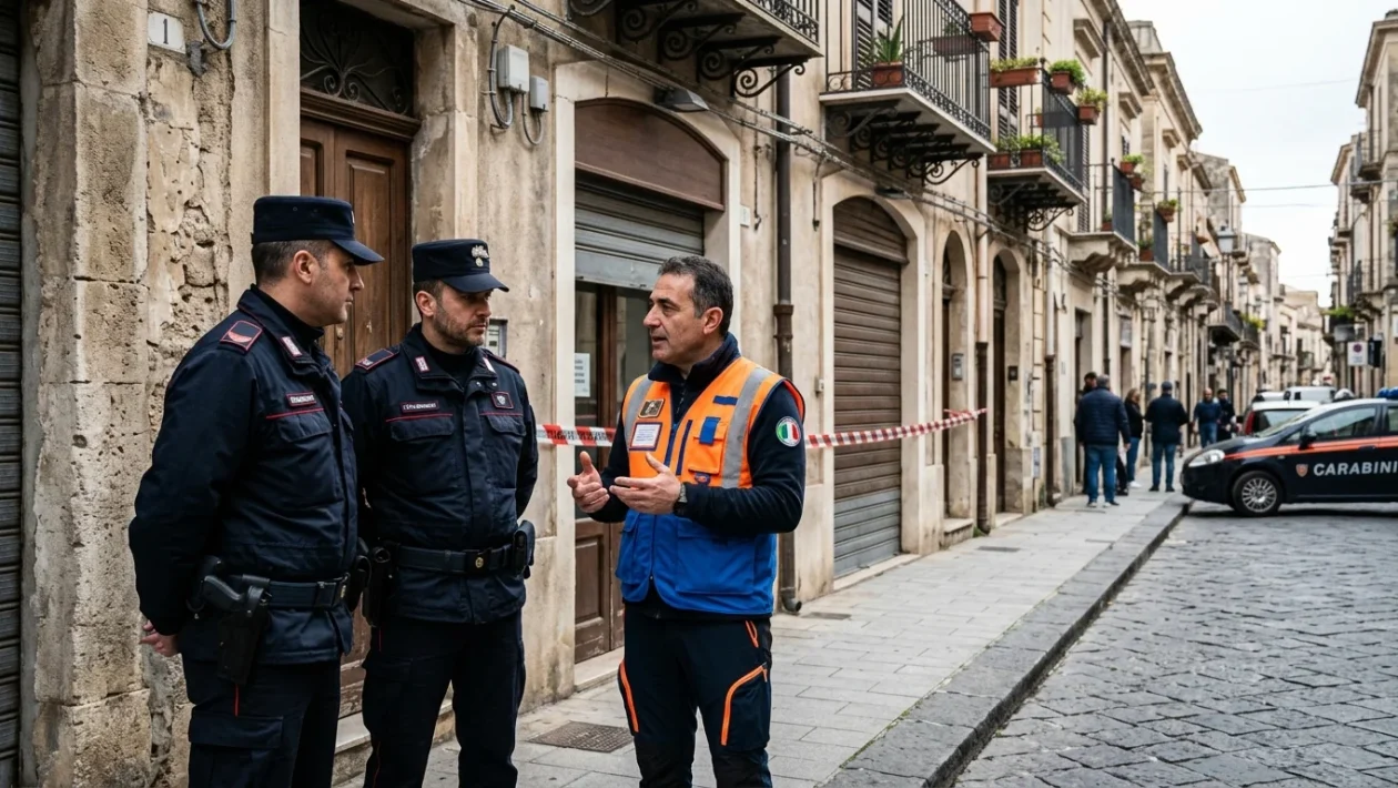 Le strade del centro storico di San Cataldo presidiate dalle forze dell'ordine