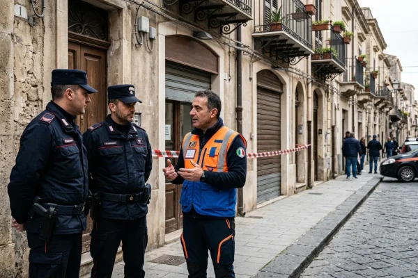 Le strade del centro storico di San Cataldo presidiate dalle forze dell'ordine
