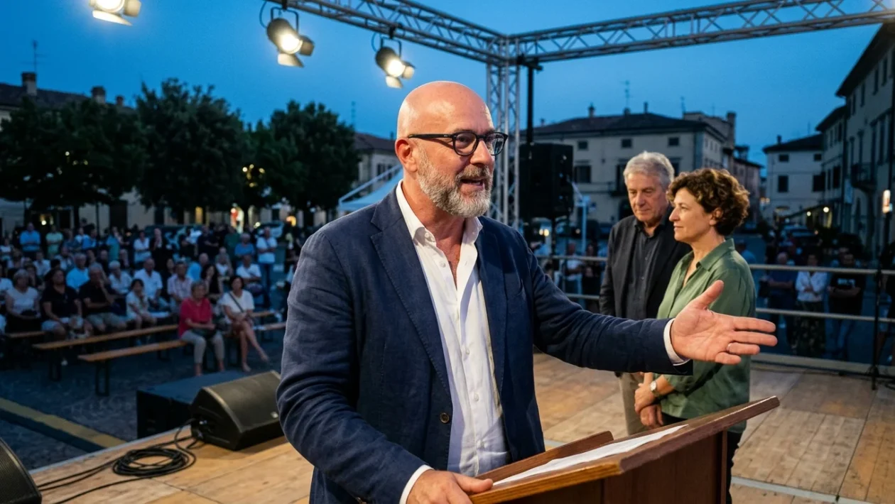 Stefano Bonaccini durante un incontro politico