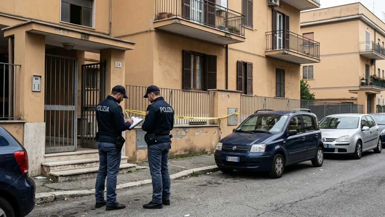 Rilievi delle forze dell'ordine nel quartiere Pietralata a Roma
