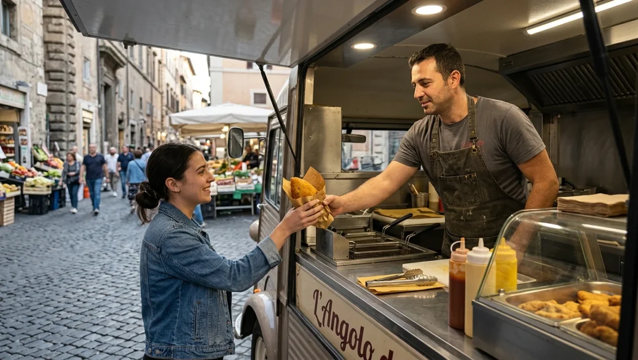 Chiosco di cibo di strada tradizionale in Italia