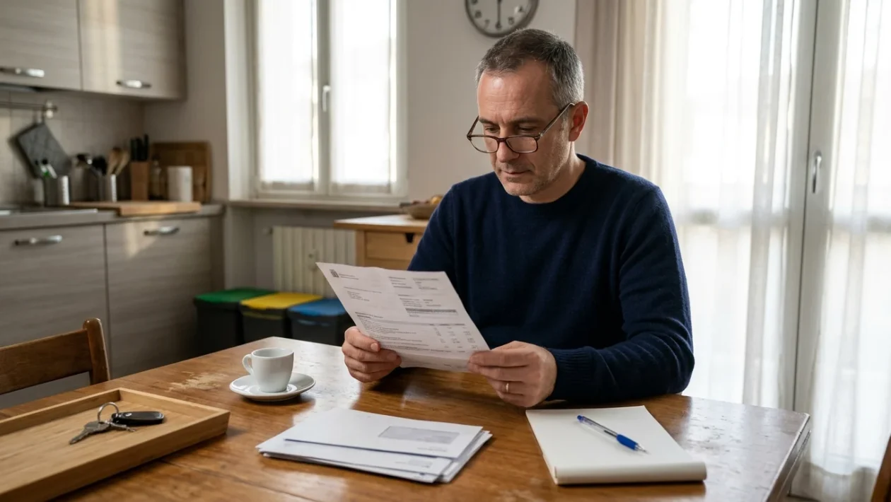 Avviso di pagamento della tassa sui rifiuti con calendario e documentazione fiscale