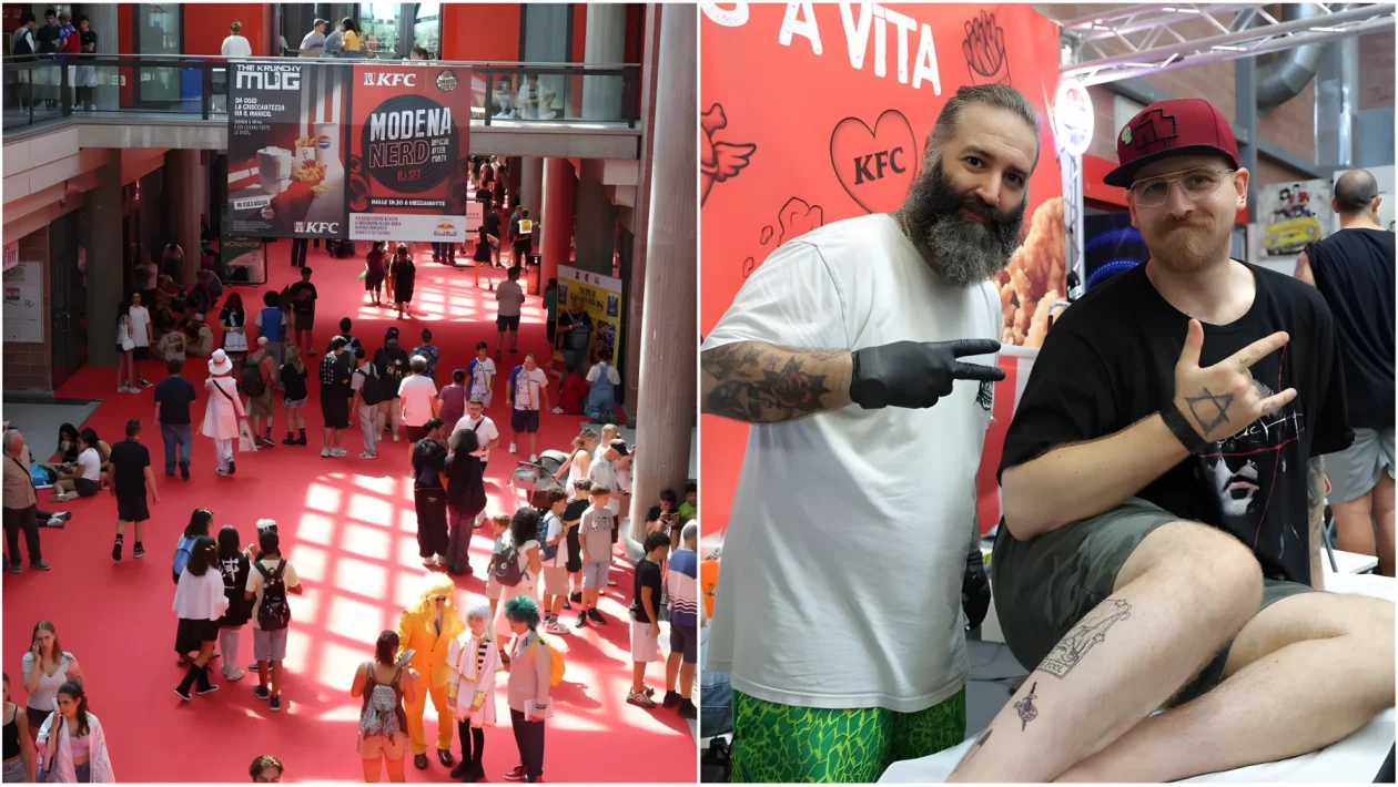 Tatuaggio KFC per pollo gratis a vita: 100 posti esauriti in 30 minuti al Modena Nerd
