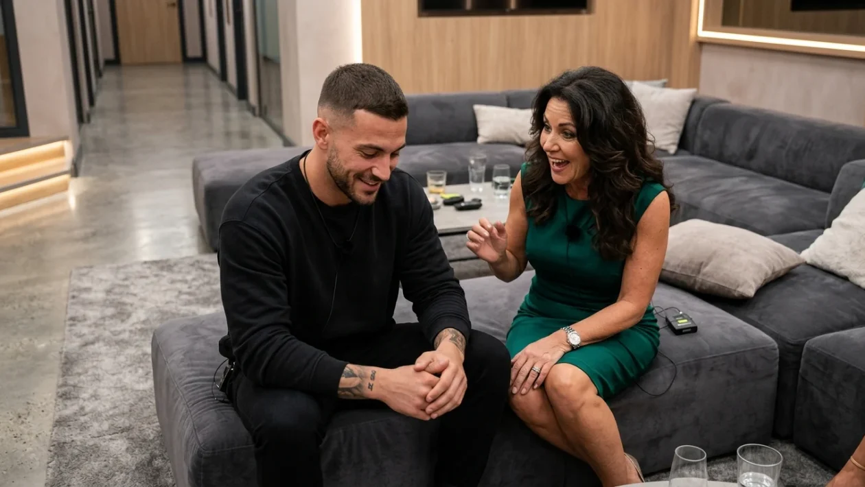 Studio del Grande Fratello con la conduttrice Ilary Blasi e le opinioniste