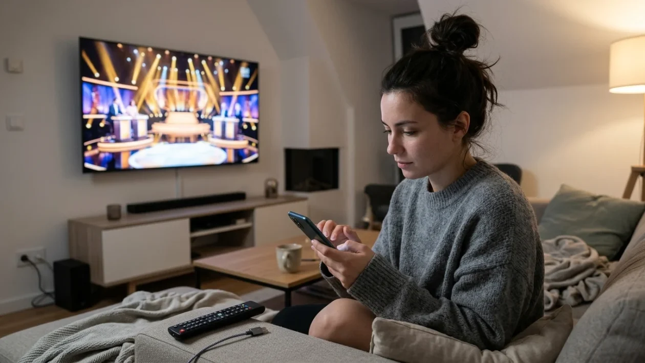 Interfaccia smartphone per il televoto online gratuito su applicazione televisiva Mediaset