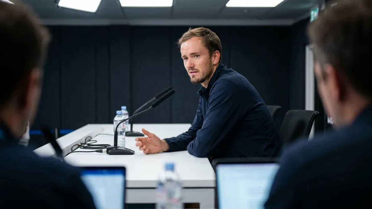 Alexander Zverev durante una conferenza stampa allo US Open