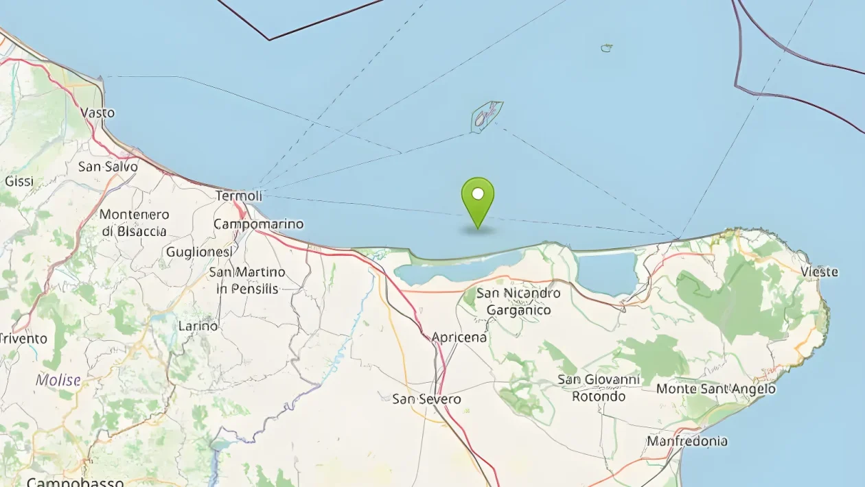 Terremoto sul Gargano, scossa di magnitudo 2.7 al largo delle Tremiti: i dati INGV