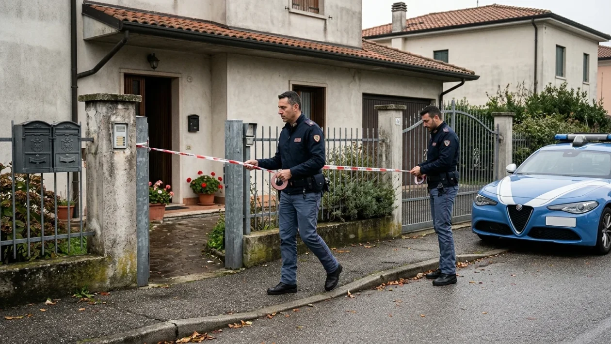 Autovettura dei Carabinieri con lampeggianti accesi durante un intervento