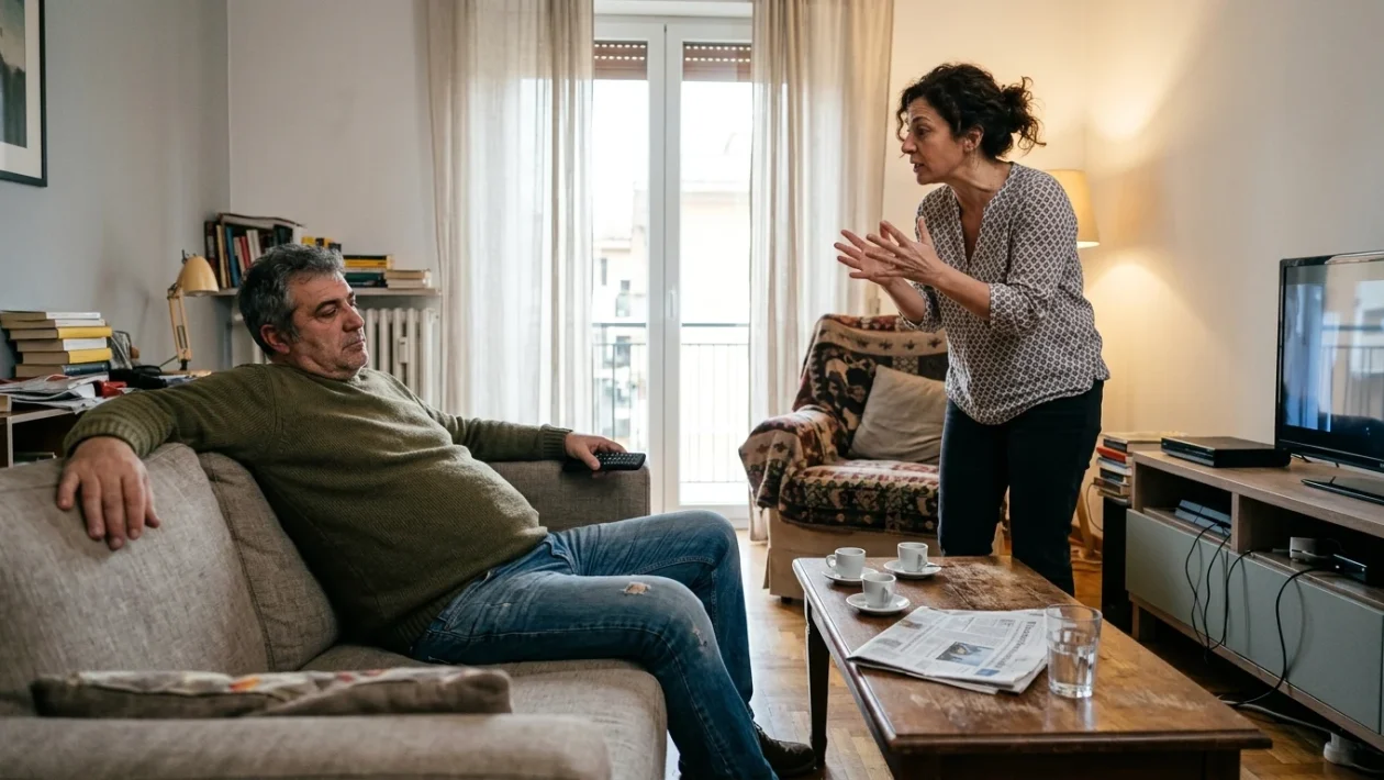 Scena di Un posto al sole su Rai3 con i protagonisti della soap opera