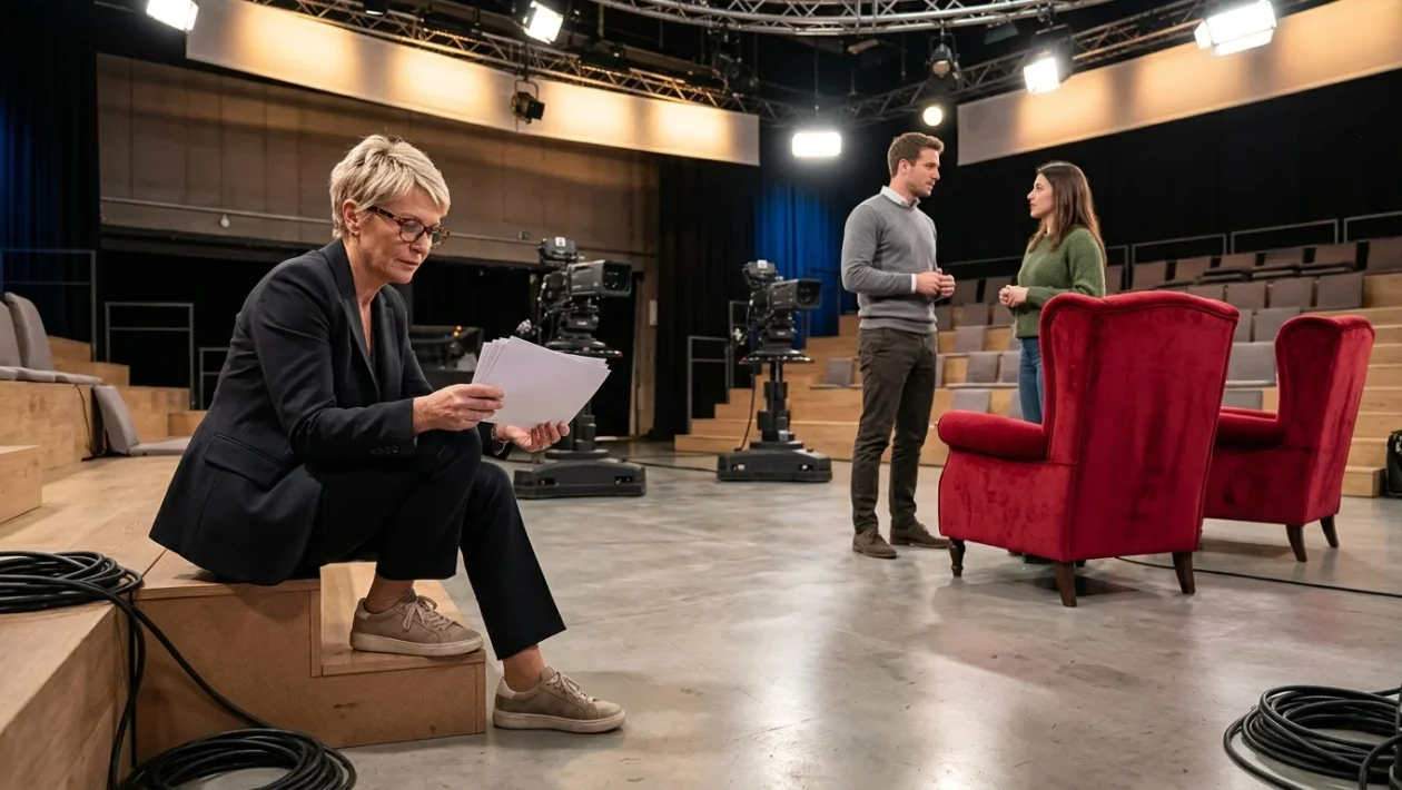 Studio televisivo del dating show Uomini e Donne con le poltrone rosse dei tronisti