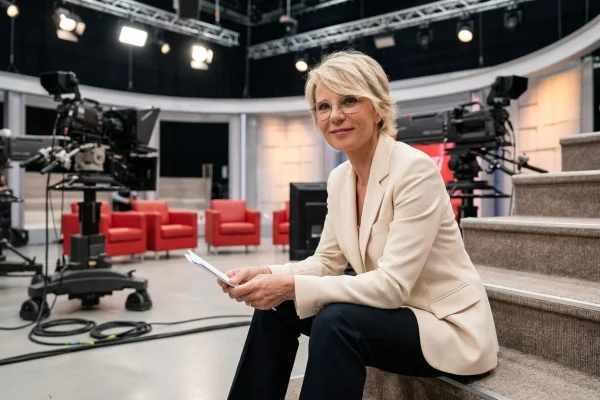 Maria De Filippi nello studio del programma Uomini e Donne su Canale 5