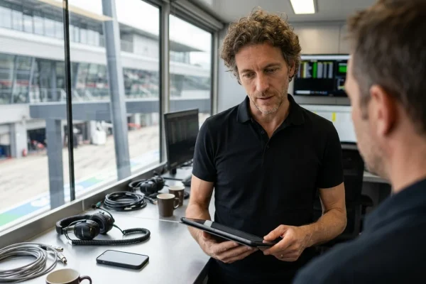 Valentino Rossi presente nel paddock del campionato mondiale di motociclismo