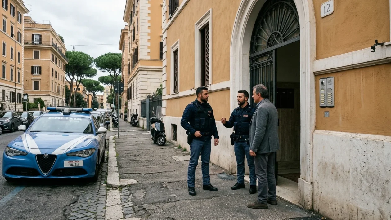 Scorcio delle vie residenziali nei pressi di via della Farnesina e Ponte Milvio a Roma
