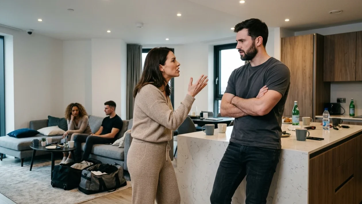 Schermo televisivo con trasmissione di un reality show in streaming