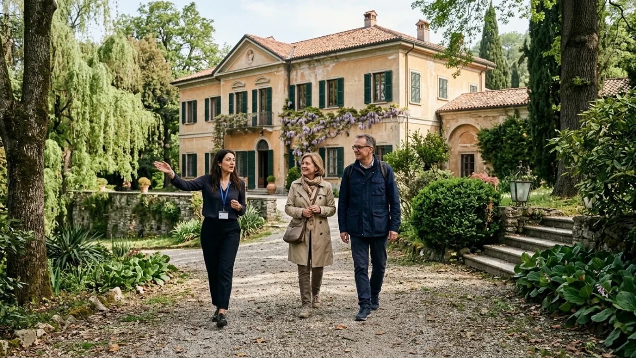 Facciata storica di Villa Verdi a Sant'Agata immersa nel parco secolare