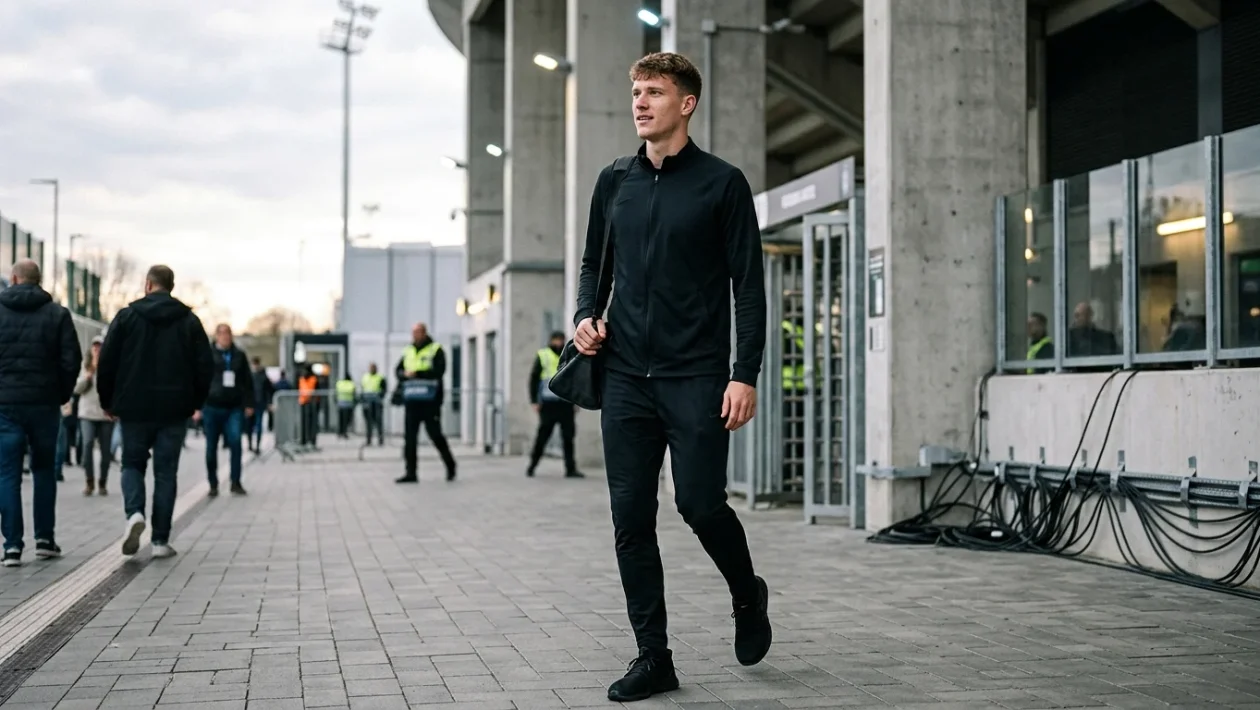 Nick Woltemade esulta dopo il primo gol segnato con la Juventus contro il NEC Nijmegen