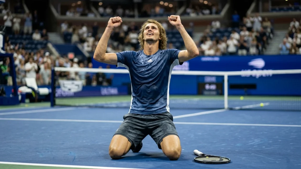 Alexander Zverev festeggia la vittoria agli US Open