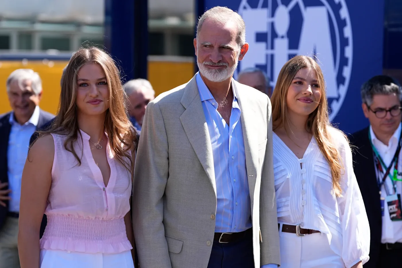 Felipe VI Leonor e Sofía al loro arrivo a Madring